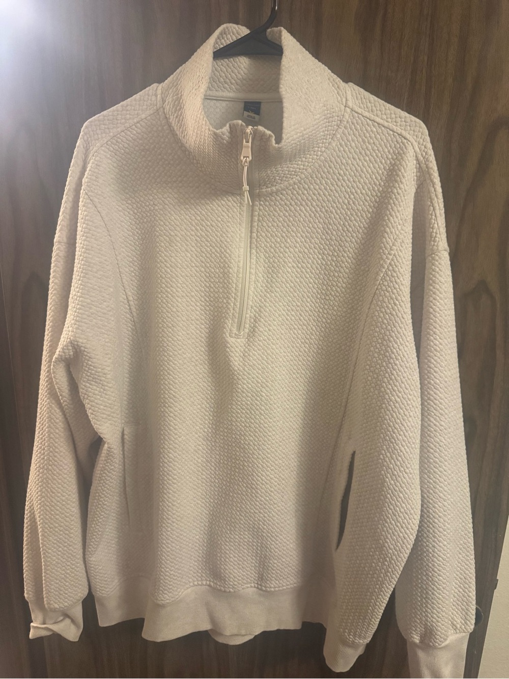 TALL Women’s Old Navy Active Cream Textured Half-Zip Sweater